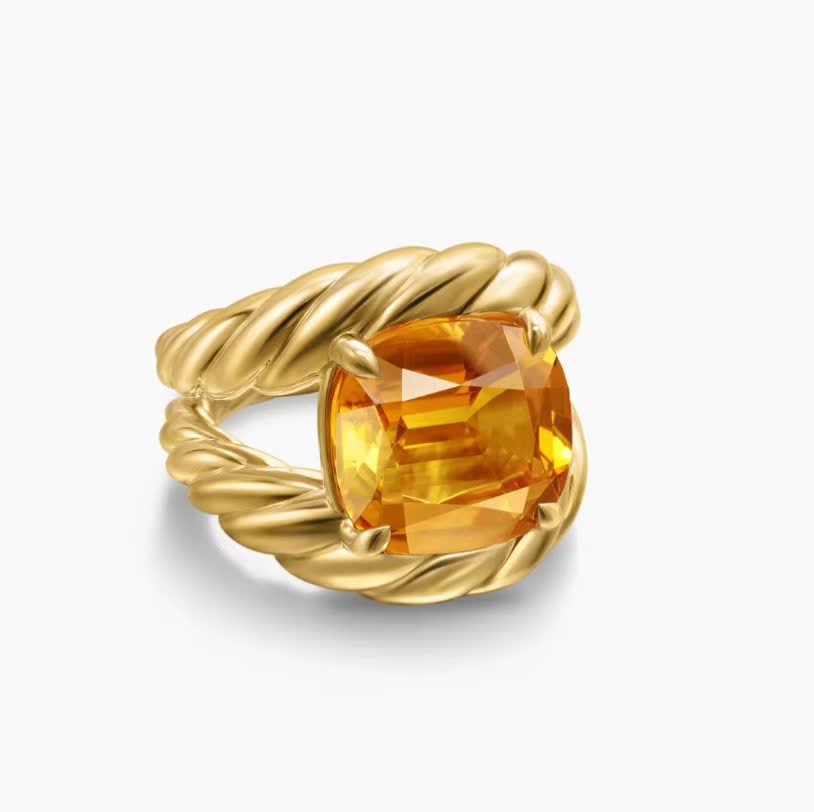 David Yurman Gold Citrine Ring